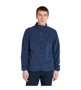 Fodera in pile blu con cerniera completa