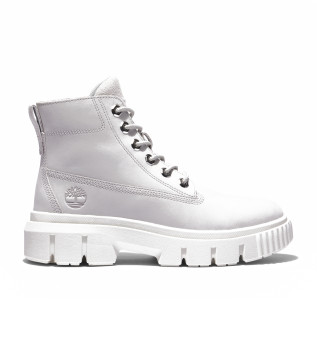 Bottes en cuir gris  mi-mollet avec lacets Field