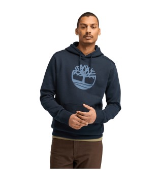 Kennebec River hooded sweatshirt with navy tree logo