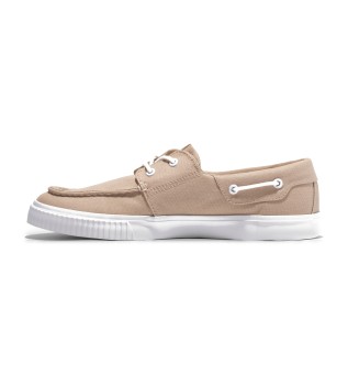 Zapatillas de ca�a baja con cordones beige