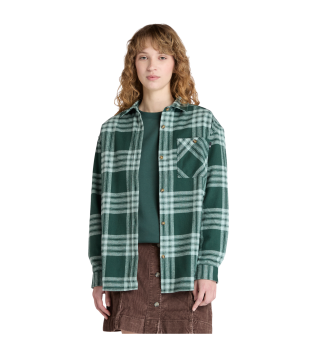 Koszula flanelowa z zieloną kieszenią