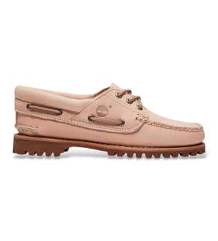 Authentic pink leather boat shoes