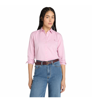 Rožnata srajca oxford z dolgimi rokavi