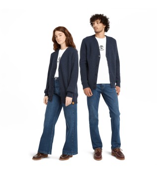 Kardigan Phillips Brook Unisex Navy z raglanowymi rękawami