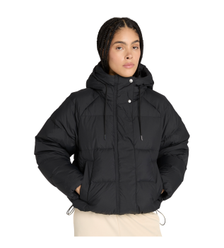 Recycled down quilted jacket black