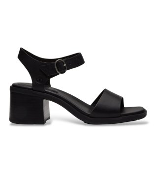 Black Bellevaux Leather Sandals with back strap