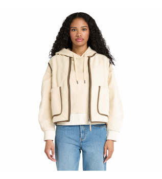 Chaleco con forro polar mullido beige