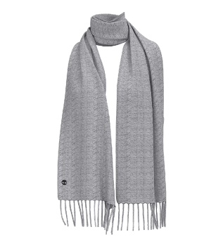 Grauer einfarbiger Strickschal