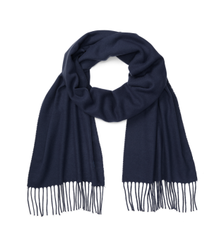 Einfarbiger Strickschal navy