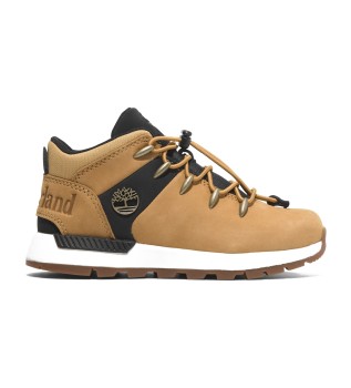 Sneakers Sprint Trekker mid-top in pelle con lacci gialle