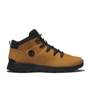 Sprint Trekker mid-top leren veterschoenen geel