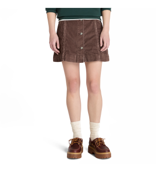 Gonna in velluto a coste marrone