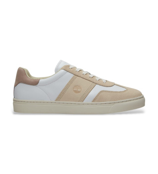 Lisbon Street beige leather trainers
