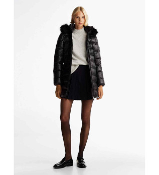 Steppmantel mit schwarzer Daunenfllung