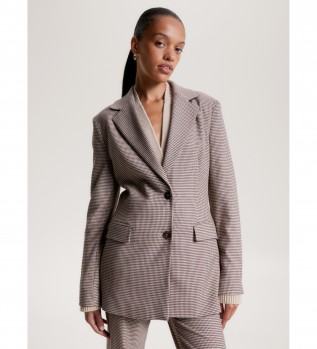 Blazer a quadri beige