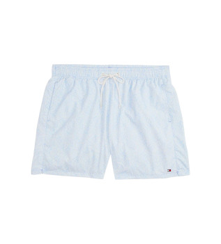 Short de bain mi-long imprim bleu