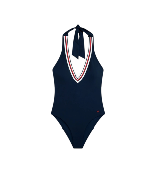 Maillot de bain Global Stripe avec licou marine