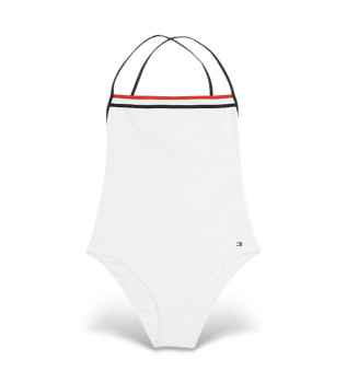 Kostium kąpielowy Global Stripe teksturowany biały