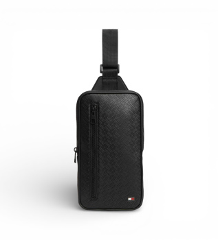 Sac � bandouli�re gaufr� noir