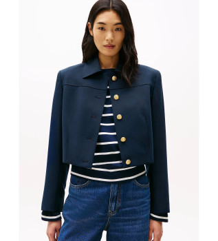 Blazer avec boutons bleu marine et or