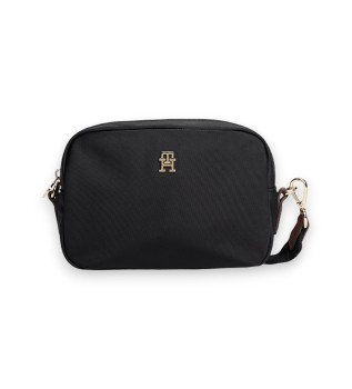 Saco de ombro em tecido tcnico preto