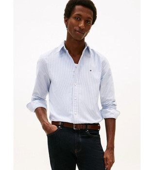 Chemise  rayures oxford, coupe rgulire, bleue