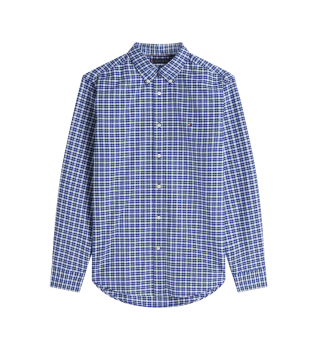 Camisa com padr�o sazonal azul