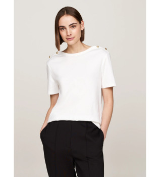 T-shirt  larges rayures et col bateau blanc