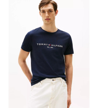 T-Shirt mit marineblauem Logo