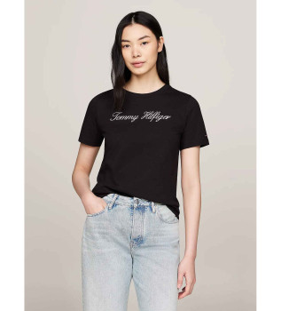 T-shirt com logótipo preto