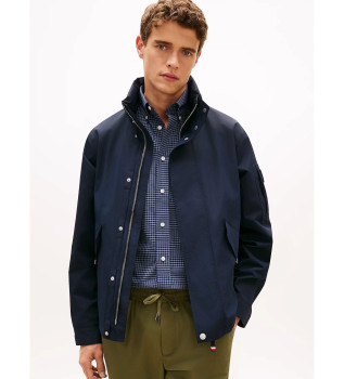 Giacca da corsa blu navy effetto stropicciato