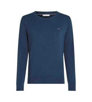 Pull bleu  col ras du cou