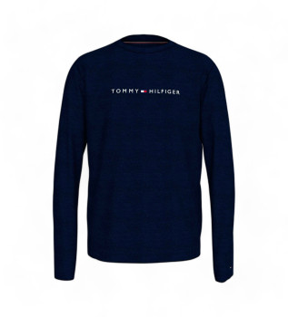 Tommy Hilfiger Perkins Marinefarbener geprägter Strickpullover  