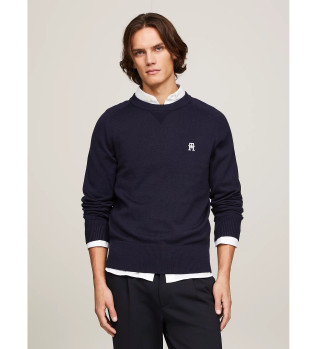 Monogram TH jumper with wide cut navy