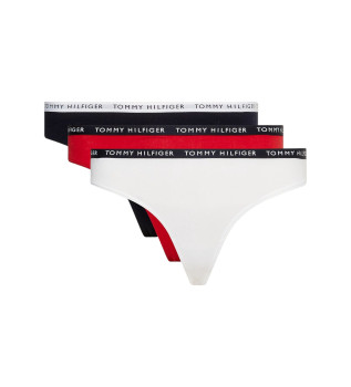 Lot de 3 tongs avec logo  la ceinture blanc, noir, rouge