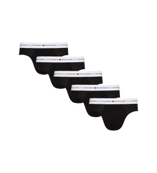 Lot de 5 slips noirs avec logo distinctif