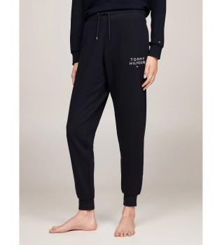 Pantaloni jogger bassi elastici blu navy