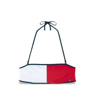 Reggiseno bikini a fascia bianco e rosso