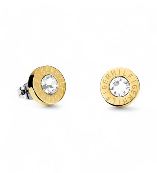 Orecchini a bottone in acciaio inossidabile dorato
