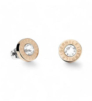 Orecchini a bottone in acciaio inossidabile color oro rosa