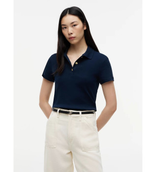 Schmal geschnittenes Poloshirt mit marinegoldenen Kn�pfen