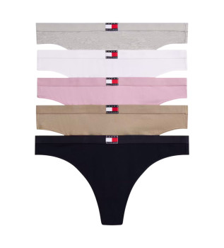 Lot de 5 tongs avec logo multicolore sur la ceinture