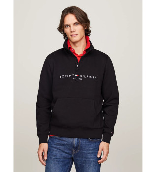 Sweatshirt zipp un quart avec logo noir