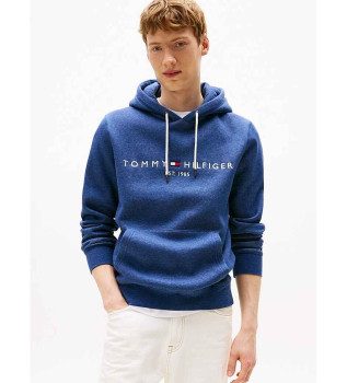 Casaco com capuz e cordo azul