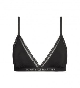 Soutien-gorge triangle avec dentelle et sans doublure noir