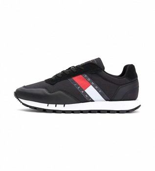 Buy Tommy Jeans Retro Runner leather trainers black