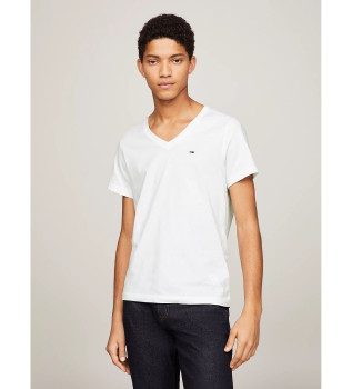 T-shirt bianca con scollo a V