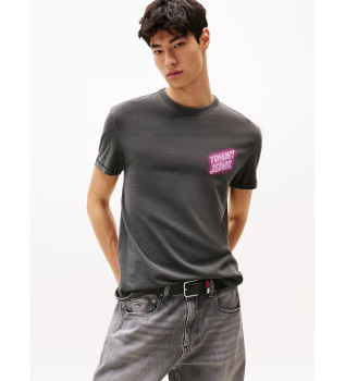 T-shirt  col rond avec imprim noir