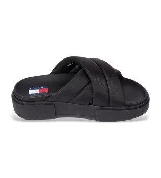 Sandals with platform and padded straps black