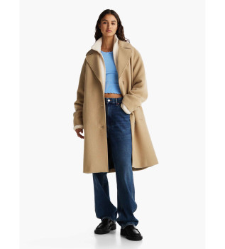 Cappotto in lana beige